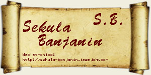 Sekula Banjanin vizit kartica
